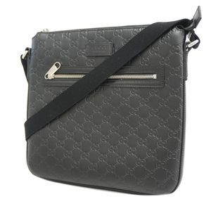 Gucci Metal Fittings Sima Leather Black Silver Shoulder Bag